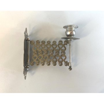 PORTA CANDELE a BRACCIO PER PIANOFORTE PARETE METALLO ESTENSIBILE VINTAGE '50
