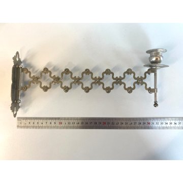 PORTA CANDELE a BRACCIO PER PIANOFORTE PARETE METALLO ESTENSIBILE VINTAGE '50