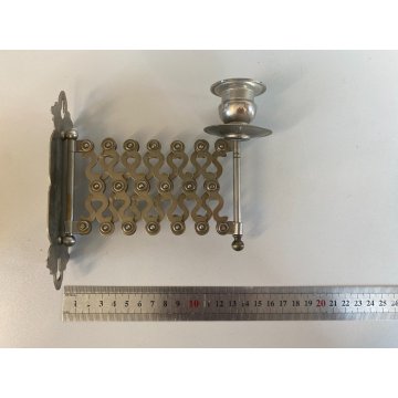 PORTA CANDELE a BRACCIO PER PIANOFORTE PARETE METALLO ESTENSIBILE VINTAGE '50