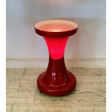 TAVOLINO ESTERNO ILLUMINATO DESIGN ANNI 70 SPACE AGE PLASTICA VETRO TABLE VINTAG