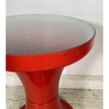 TAVOLINO ESTERNO ILLUMINATO DESIGN ANNI 70 SPACE AGE PLASTICA VETRO TABLE VINTAG