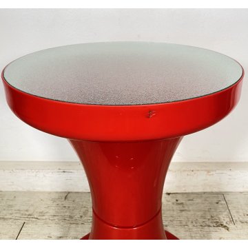 TAVOLINO ESTERNO ILLUMINATO DESIGN ANNI 70 SPACE AGE PLASTICA VETRO TABLE VINTAG