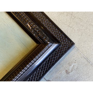 ANTICO QUADRO DIPINTO OLIO VEDUTA Piazza San Marco VENEZIA CORNICE GUILLOCHE