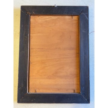ANTICO QUADRO DIPINTO OLIO VEDUTA PORTO  COLONNE CERVO LUPA CORNICE GUILLOCHE'