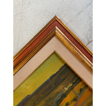 DIPINTO OLIO Carlo Monti VEDUTA PAESAGGIO RURALE COLLINA ARONA LAGO MAGGIORE