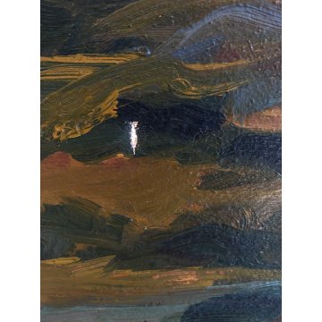 DIPINTO OLIO Carlo Monti VEDUTA PAESAGGIO RURALE COLLINA ARONA LAGO MAGGIORE