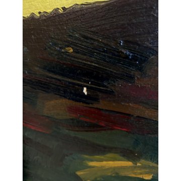 DIPINTO OLIO Carlo Monti VEDUTA PAESAGGIO RURALE COLLINA ARONA LAGO MAGGIORE