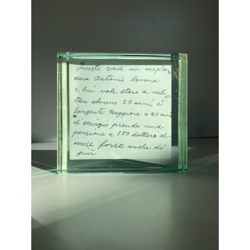 PORTAFOTOGRAFIE CRISTALLO MOLATO 11x11x3cm STILE FONTANA ARTE MID CENTURY MODERN