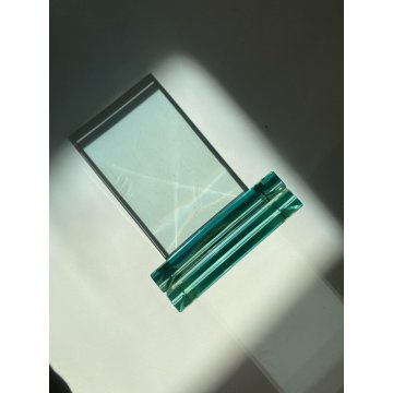 PORTAFOTOGRAFIE CRISTALLO MOLATO 11x11x3cm STILE FONTANA ARTE MID CENTURY MODERN