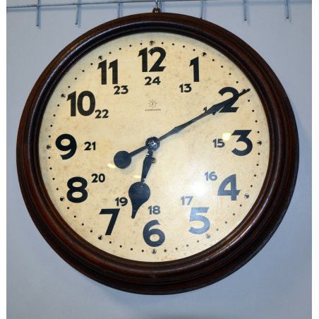 ANTICO GRANDE OROLOGIO PENDOLO MURO JUNGHANS EPOCA 900 CLOCK STAZIONE FABBRICA