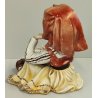 STATUINA FIGURA PORCELLANA CAPODIMONTE Bimba legge Libro CONTADINA epoca VINTAGE