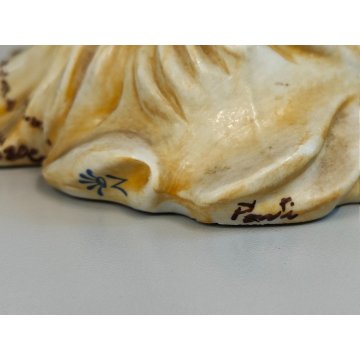 STATUINA FIGURA PORCELLANA CAPODIMONTE Bimba legge Libro CONTADINA epoca VINTAGE