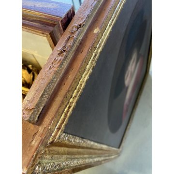 ANTICO DIPINTO OLIO TELA RITRATTO OVALE FANCIULLA ARISTOCRATICA con CILINDRO 800