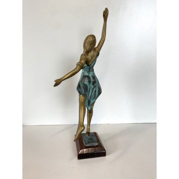 SCULTURA FIGURA BALLERINA STATUA BRONZO BALLET DANCER FIGURINE 36 cm/h '900