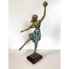 SCULTURA FIGURA BALLERINA STATUA BRONZO BALLET DANCER FIGURINE 36 cm/h '900