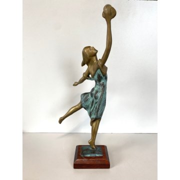 SCULTURA FIGURA BALLERINA STATUA BRONZO BALLET DANCER FIGURINE 36 cm/h '900