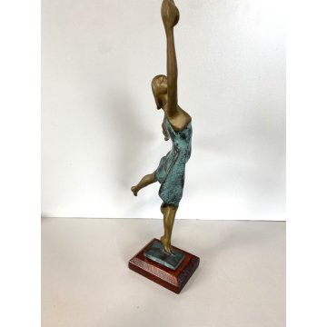 SCULTURA FIGURA BALLERINA STATUA BRONZO BALLET DANCER FIGURINE 36 cm/h '900