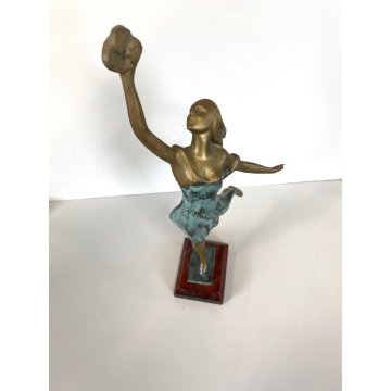SCULTURA FIGURA BALLERINA STATUA BRONZO BALLET DANCER FIGURINE 36 cm/h '900