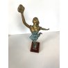 SCULTURA FIGURA BALLERINA STATUA BRONZO BALLET DANCER FIGURINE 36 cm/h '900