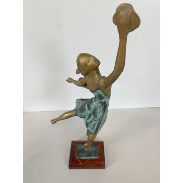 SCULTURA FIGURA BALLERINA STATUA BRONZO BALLET DANCER FIGURINE 36 cm/h '900