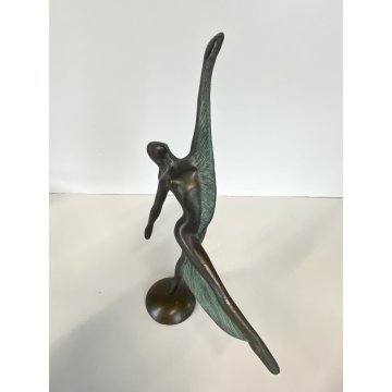 PICCOLA SCULTURA BALLERINA BRONZO Mariani CAGGIATI FIGURA DANZA 27 cm/h '900