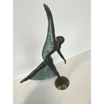 PICCOLA SCULTURA BALLERINA BRONZO Mariani CAGGIATI FIGURA DANZA 27 cm/h '900