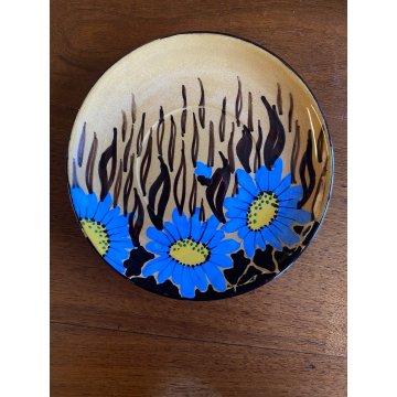 SERVIZIO CAFFE Art Decò 19 PEZZI MAIOLICA SPICA Albisola DECORO FLOREALE BLU '30