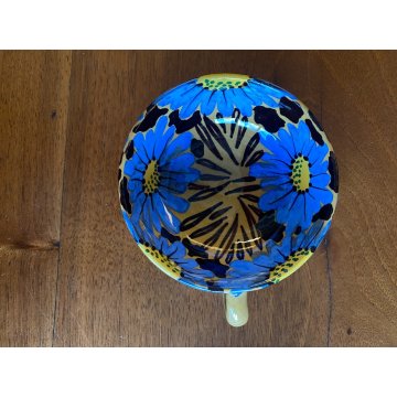 SERVIZIO CAFFE Art Decò 19 PEZZI MAIOLICA SPICA Albisola DECORO FLOREALE BLU '30