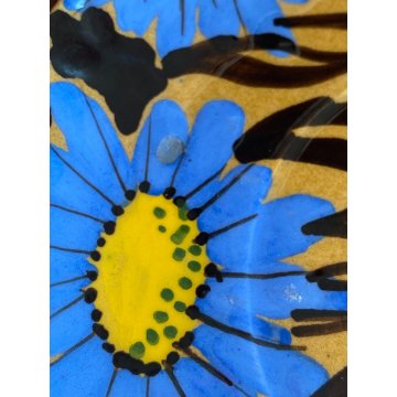 SERVIZIO CAFFE Art Decò 19 PEZZI MAIOLICA SPICA Albisola DECORO FLOREALE BLU '30