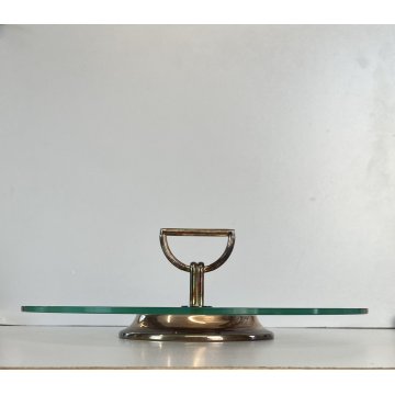 ALZATA Christofle VETRO METALLO SILVERPLATED Plateau à Fromage ø 31x11 cm/h '50s