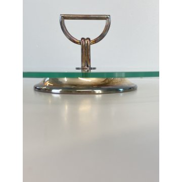 ALZATA Christofle VETRO METALLO SILVERPLATED Plateau à Fromage ø 31x11 cm/h '50s