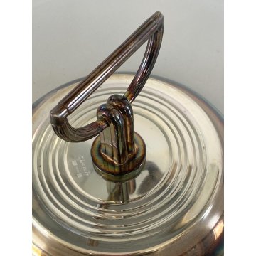ALZATA Christofle VETRO METALLO SILVERPLATED Plateau à Fromage ø 31x11 cm/h '50s