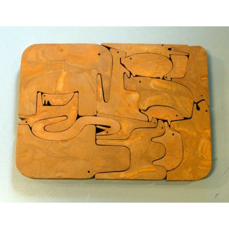 SCULTURA DESIGN ENZO MARI 1957 16 ANIMALI PUZZLE 3015D 1957 DANESE RESINA ITALY