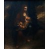 ANTICO DIPINTO OLIO TELA Madonna del latte GESU BAMBINO Maternità RELIGIOSO '600