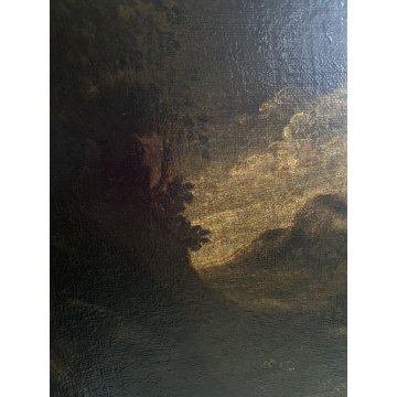 ANTICO DIPINTO OLIO TELA Madonna del latte GESU BAMBINO Maternità RELIGIOSO '600