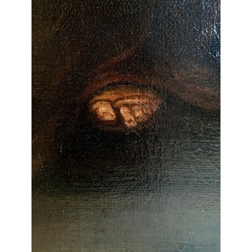 ANTICO DIPINTO OLIO TELA Madonna del latte GESU BAMBINO Maternità RELIGIOSO '600