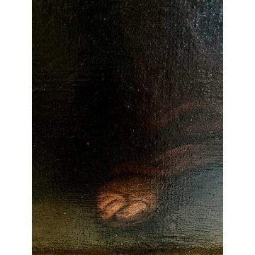 ANTICO DIPINTO OLIO TELA Madonna del latte GESU BAMBINO Maternità RELIGIOSO '600