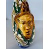 ANTICA FIASCHETTA DEL PELLEGRINO MAIOLICA POLICROMA GROTTESCHE ITALIAN POTTERY