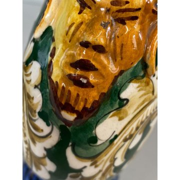ANTICA FIASCHETTA DEL PELLEGRINO MAIOLICA POLICROMA GROTTESCHE ITALIAN POTTERY