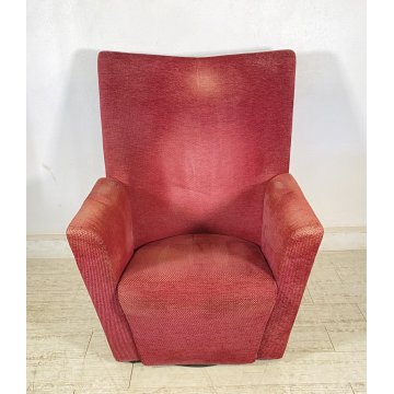 POLTRONA DESIGN Armilla Burkard Voghterr Arflex 1980 ARMCHAIR STOFFA BORDEAUX