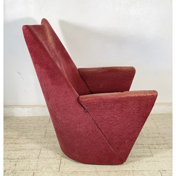 POLTRONA DESIGN Armilla Burkard Voghterr Arflex 1980 ARMCHAIR STOFFA BORDEAUX