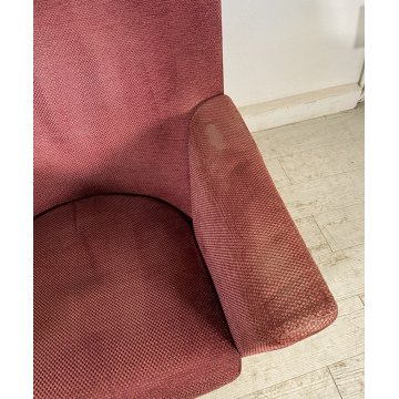 POLTRONA DESIGN Armilla Burkard Voghterr Arflex 1980 ARMCHAIR STOFFA BORDEAUX