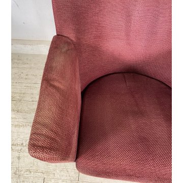 POLTRONA DESIGN Armilla Burkard Voghterr Arflex 1980 ARMCHAIR STOFFA BORDEAUX