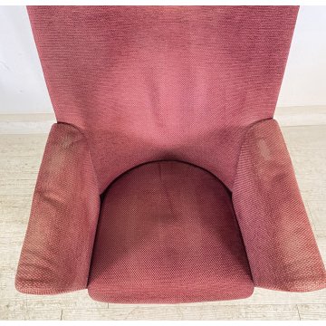 POLTRONA DESIGN Armilla Burkard Voghterr Arflex 1980 ARMCHAIR STOFFA BORDEAUX