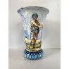 VASO CERAMICA FORMA TROMBA DECORO ISTORIATO RINASCIMENTALE FIGURA MORO TURBANTE