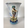 VASO CERAMICA FORMA TROMBA DECORO ISTORIATO RINASCIMENTALE FIGURA MORO TURBANTE