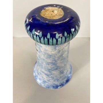 VASO CERAMICA FORMA TROMBA DECORO ISTORIATO RINASCIMENTALE FIGURA MORO TURBANTE
