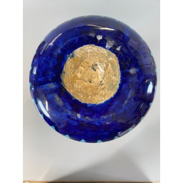 VASO CERAMICA FORMA TROMBA DECORO ISTORIATO RINASCIMENTALE FIGURA MORO TURBANTE
