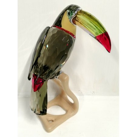SWAROVSKI CRYSTAL Pappagallo Tucano Design GRANDE STATUA UCCELLO PARROT FIGURE