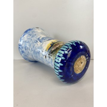VASO CERAMICA FORMA TROMBA DECORO ISTORIATO RINASCIMENTALE FIGURA MORO TURBANTE